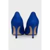 Blue suede pumps