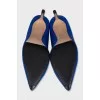 Blue suede pumps
