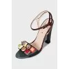 Sandals with volumetric decor