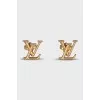 Gold-color logo-shaped earrings