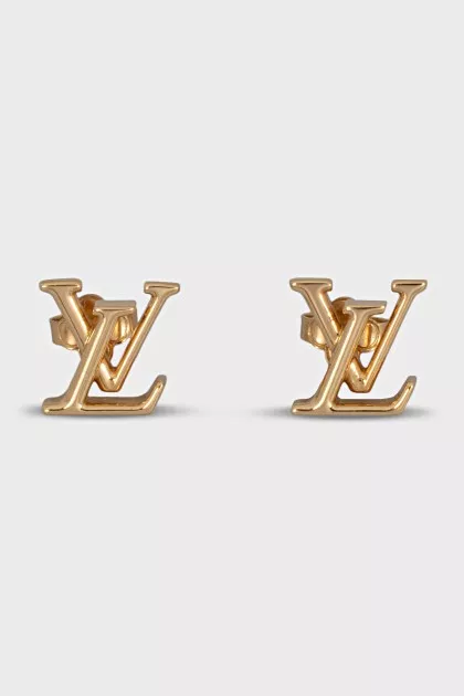 Gold-color logo-shaped earrings