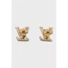 Gold-color logo-shaped earrings