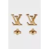 Gold-color logo-shaped earrings