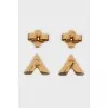 Golden earrings of a figured shape