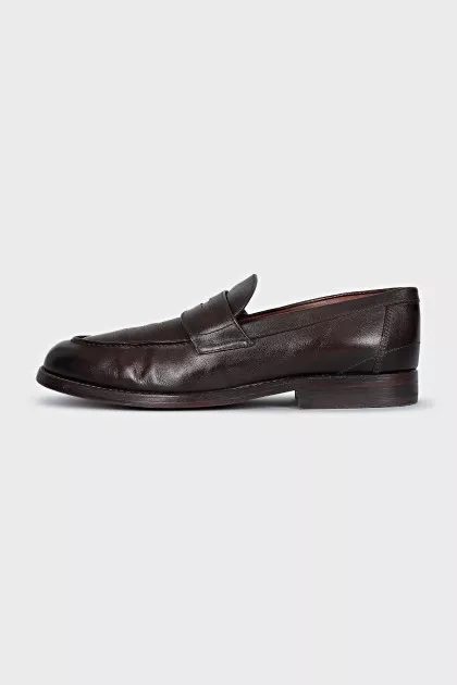 Men's brown leather loafers