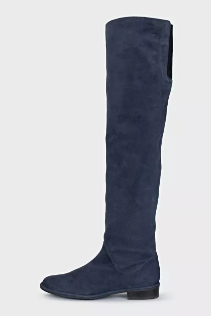 Blue suede boots