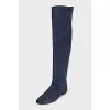 Blue suede boots