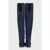 Blue suede boots