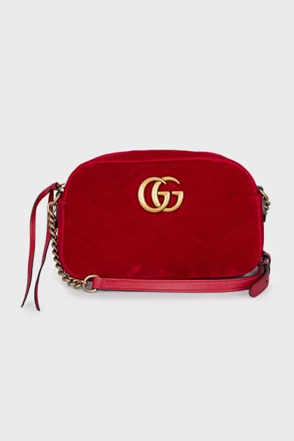 GG Marmont Velvet Crossbody Bag