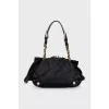 Black textile clutch with crystals