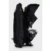 Black textile clutch with crystals