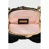 Black textile clutch with crystals