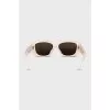 Rectangular sunglasses with white frames