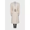 Wool coat with pockets and a belt