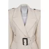 Wool coat with pockets and a belt