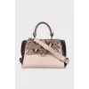 Sofia Satchel with anlimalist print