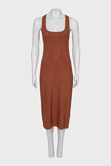 Brown dress with rhinestones