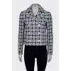 Double-breasted checkered jacket