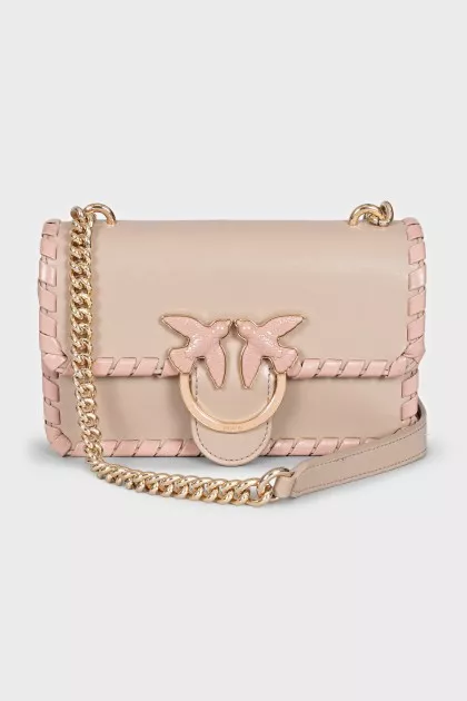 Leather crossbody with a massive logo