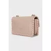 Leather crossbody with a massive logo