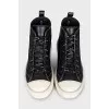 Leather sneakers decorated with sequins