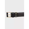 Men's black leather belt