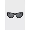 Black sunglasses with silver logo