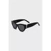 Black sunglasses with silver logo