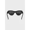 Black sunglasses with silver logo