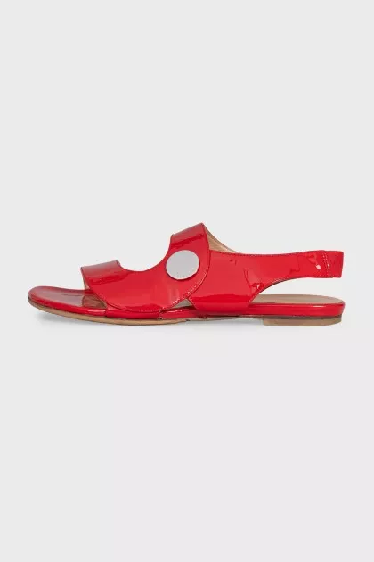 Red patent leather sandals