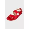 Red patent leather sandals