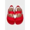 Red patent leather sandals