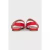 Red patent leather sandals