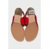 Red patent leather sandals