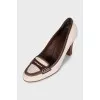 Canvas shoes with leather decor