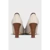 Canvas shoes with leather decor