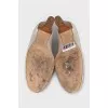Canvas shoes with leather decor