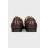 Men's leather lace-up shoes with perforations