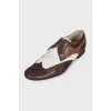 Men's leather lace-up shoes with perforations