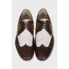 Men's leather lace-up shoes with perforations