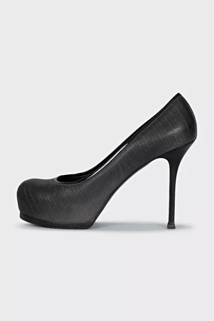Black leather shoes