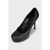 Black leather shoes