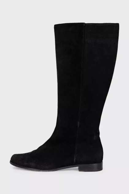 Suede flat boots