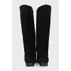 Suede flat boots
