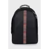 Men's leather backpack with tag