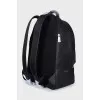 Men's leather backpack with tag