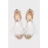 Sandals with rhinestones and feathers