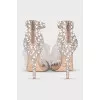 Sandals with rhinestones and feathers