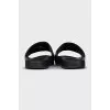 Embossed leather flip-flops