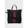 Textile shopper with branded decor